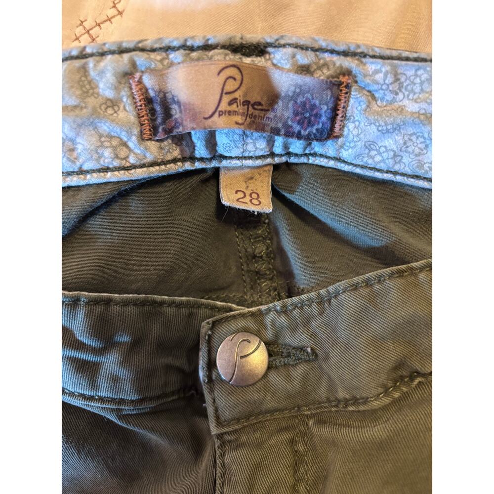 Paige Premium Denim Cargo Pants – Size 28 – Olive Green - Picture 3 of 5